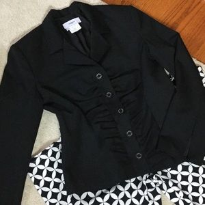 Vintage Vertigo Ruched Fitted Jacket. EUC